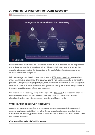 AI Agents for Abandonment Cart Recovery