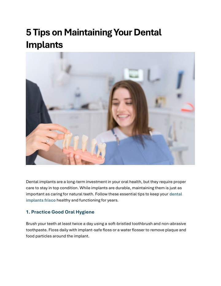 5 tips on maintaining your dental implants