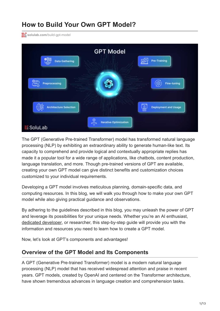 how to build your own gpt model