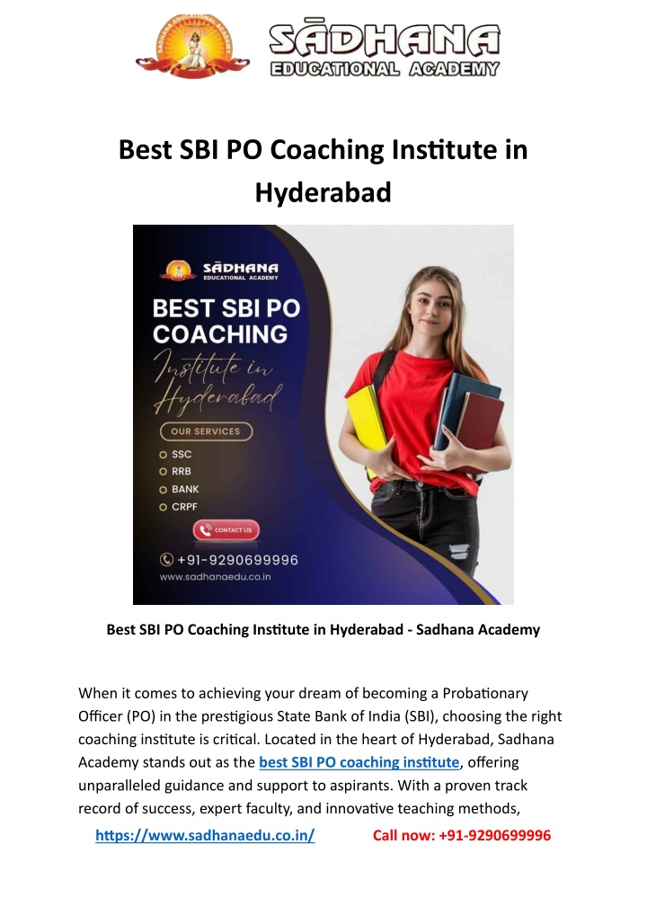 best sbi po coaching institute in hyderabad