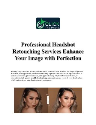 Professional Headshot Retouching Services Enhance Your Image with Perfection