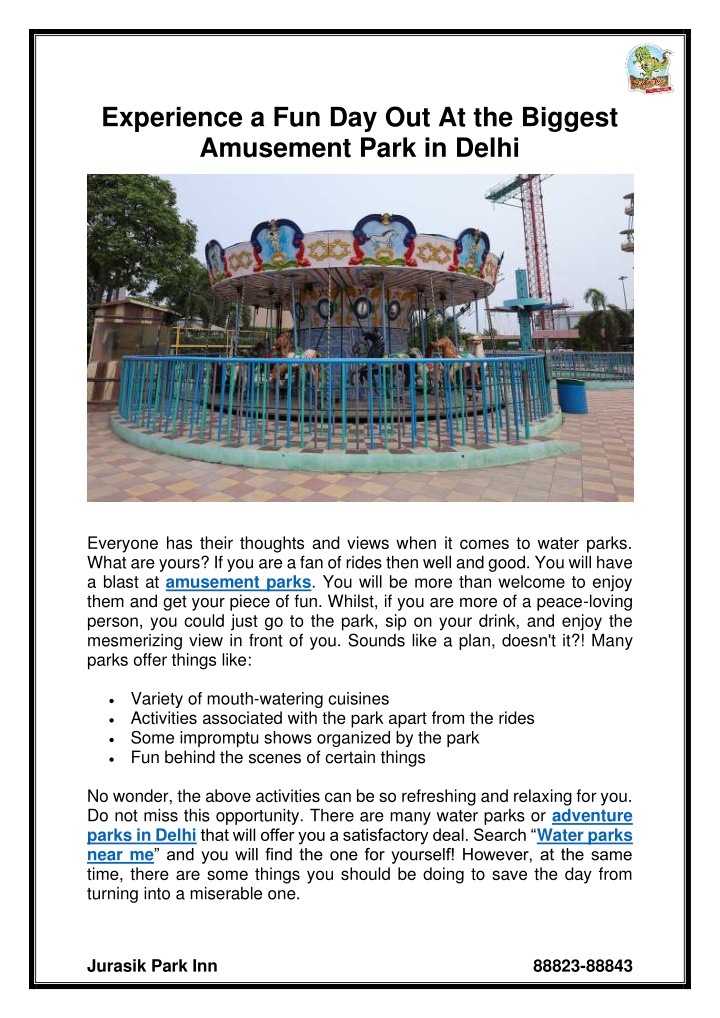 experience a fun day out at the biggest amusement