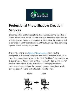 Professional Photo Shadow Creation Services