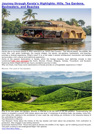 journey through kerala s highlights hills