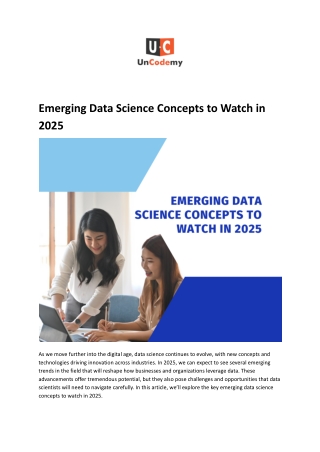 Emerging Data Science Concepts to Watch in 2025