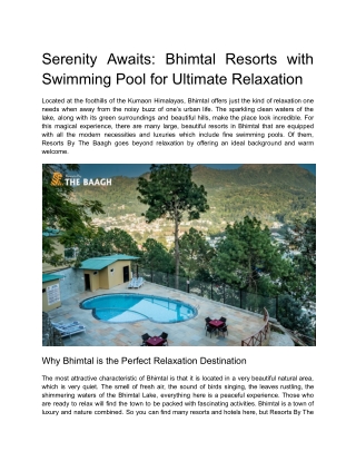 Serenity Awaits_ Bhimtal Resorts with Swimming Pool for Ultimate Relaxation