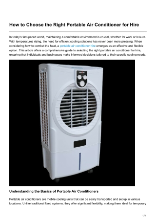 how to choose the right portable air conditioner