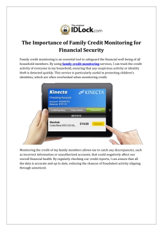 The Importance of Family Credit Monitoring for Financial Security