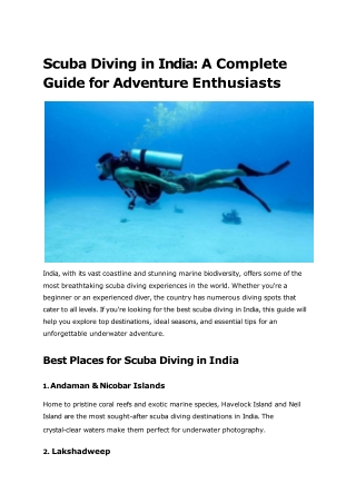 Scuba Diving in India_ A Complete Guide for Adventure Enthusiasts