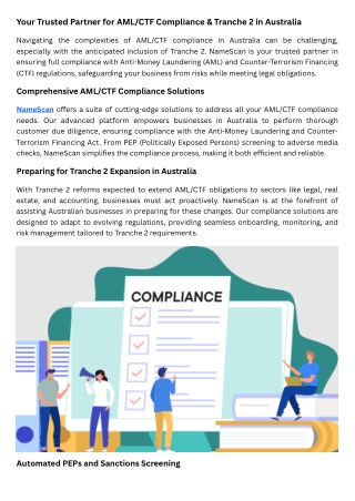 Your Trusted Partner for AMLCTF Compliance & Tranche 2 in Australia