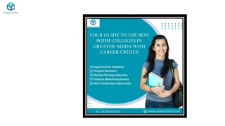 Best PGDM Colleges in Greater Noida with Career Critics