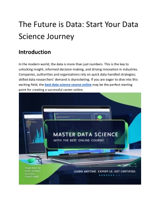 The Future is Data  Start Your Data Science Journey