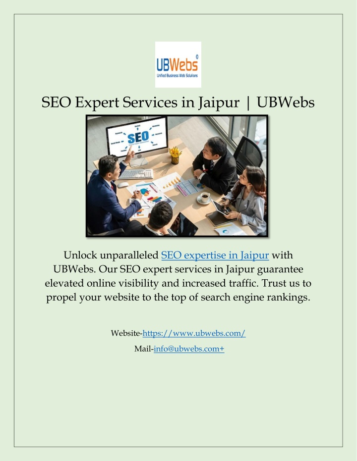 seo expert services in jaipur ubwebs