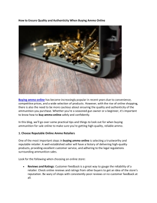 How to Ensure Quality and Authenticity When Buying Ammo Online
