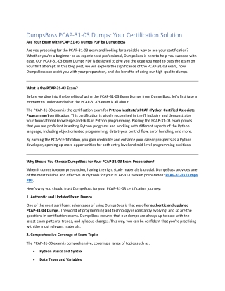 dumpsboss pcap 31 03 dumps your certification