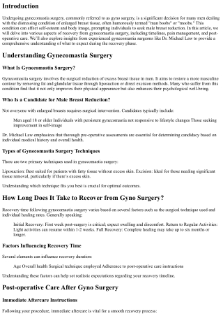 How Long Does It Take to Recover from Gyno Surgery?