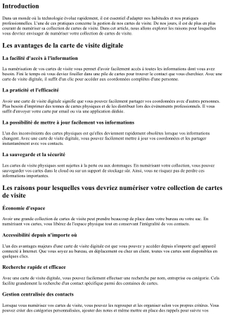 Les raisons pour lesquelles vous devriez numériser votre collection de cartes de