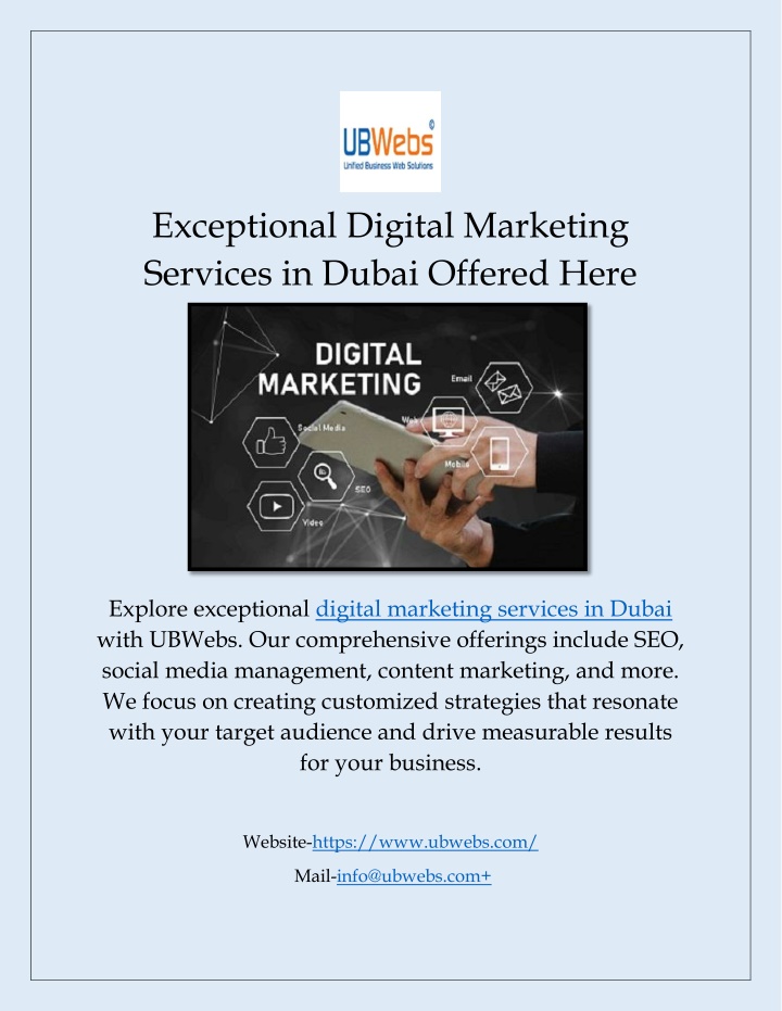 exceptional digital marketing services in dubai