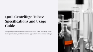15ml centrifuge tubes specifications and usage