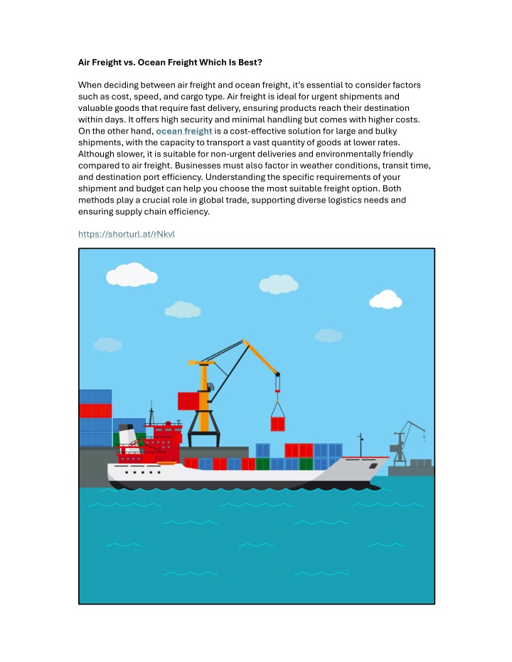 air freight vs ocean freight which is best