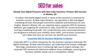 SEO for sales