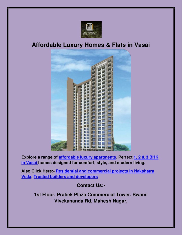 affordable luxury homes flats in vasai