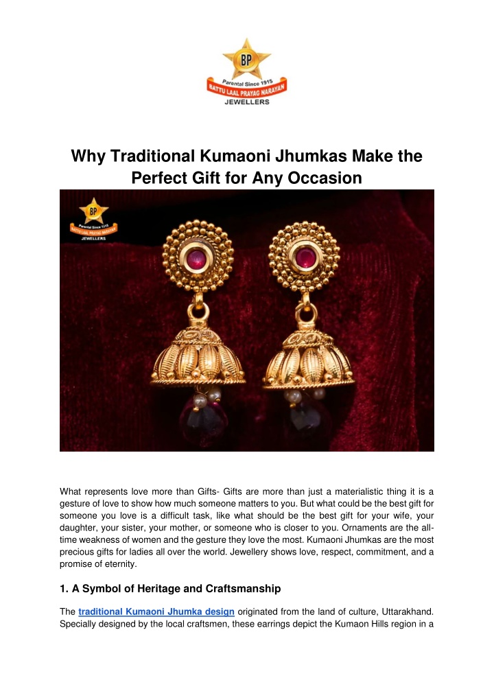 why traditional kumaoni jhumkas make the perfect