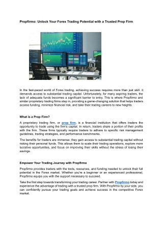 Propfirmo: Explore Prop Firm Forex Trading