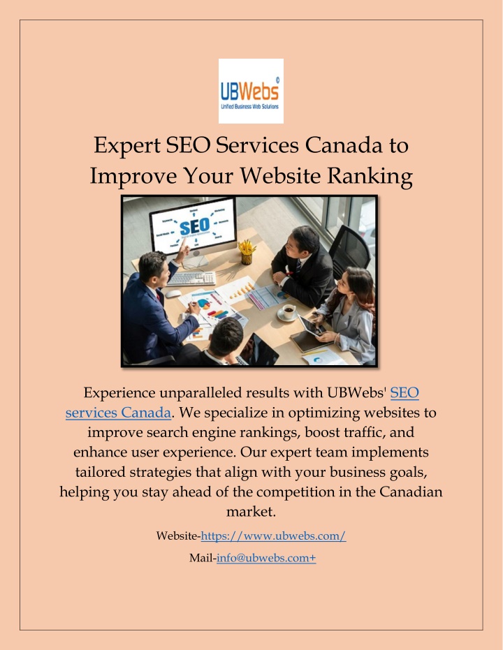 expert seo services canada to improve your