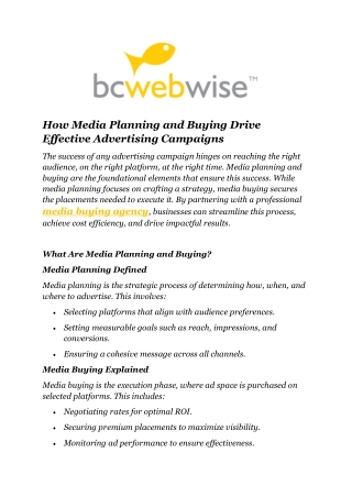 How Media Planning and Buying Drive Effective Advertising Campaigns