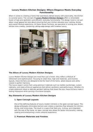 Luxury Modern Kitchen Designs Where Elegance Meets Everyday Functionality