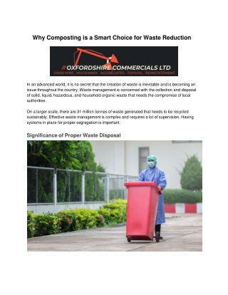 Why Composting is a Smart Choice for Waste Reduction