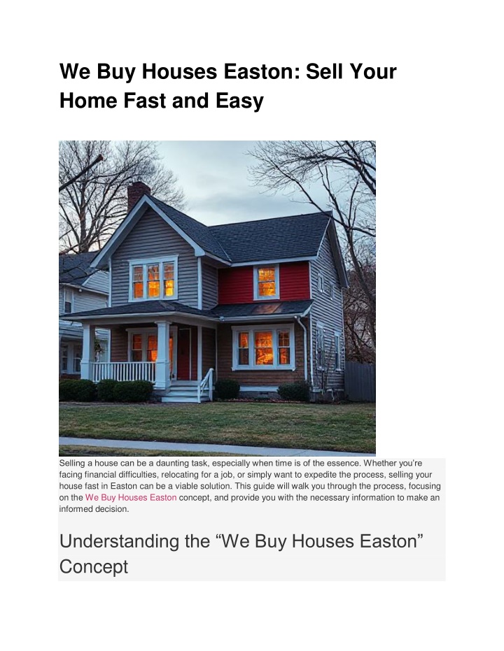 we buy houses easton sell your home fast and easy