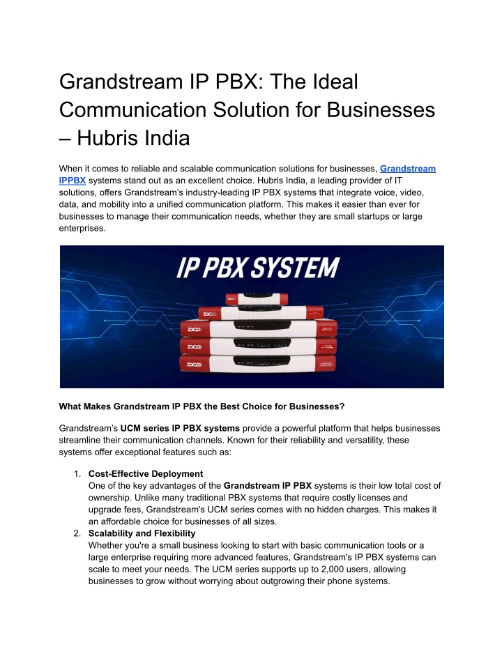 grandstream ip pbx the ideal communication