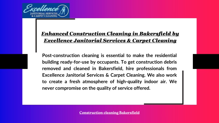 enhanced construction cleaning in bakersfield