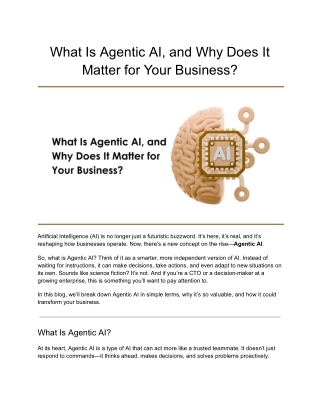 What Is Agentic AI, and Why Does It Matter for Your Business