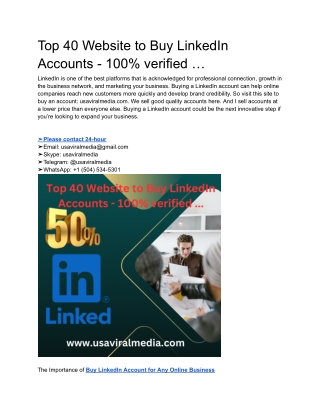 top 40 website to buy linkedin accounts