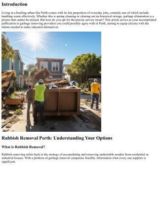 Rubbish Removal Companies You Can Trust: A Guide for Residents of Perth