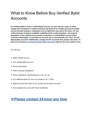 How to Buy Verified Bybit Account in Online