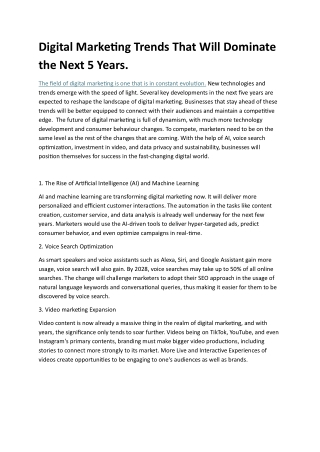 digital marketing trends that will dominate