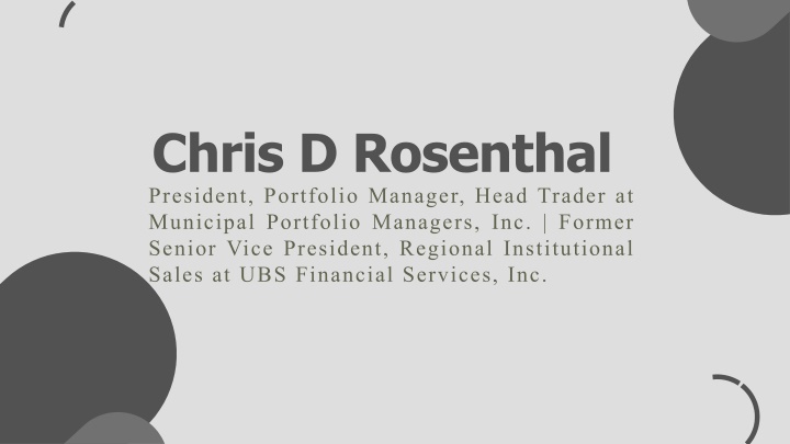 chris d rosenthal president portfolio manager