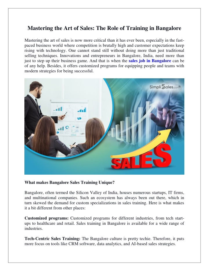 mastering the art of sales the role of training