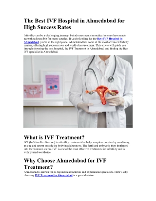 Best IVF Hospital in Ahmedabad for High Success Rates