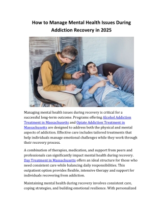 How to Manage Mental Health Issues During Addiction Recovery in 2025