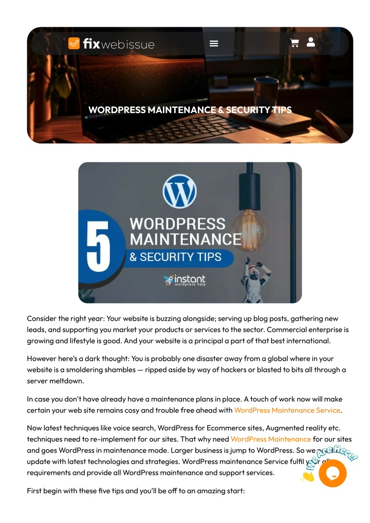 wordpress maintenance security tips