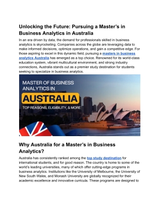 Unlocking the Future_ Pursuing a Master’s in Business Analytics in Australia