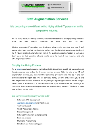 staff augmentation services