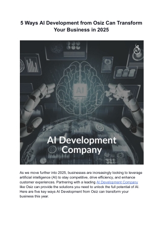 5 ways ai development from osiz can transform