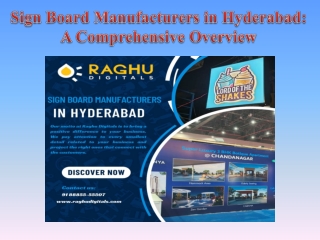 Sign Board Manufacturers in Hyderabad A Comprehensive Overview