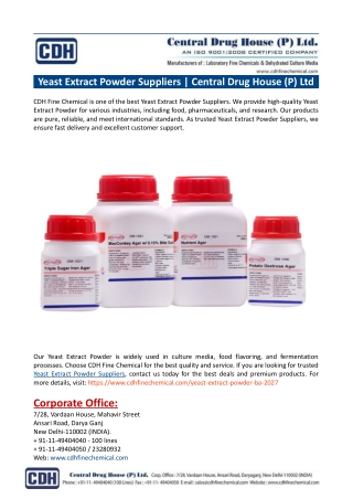 Yeast Extract Powder Suppliers